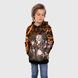 Толстовка-худи детская ЧЖУН ЛИ И ИТТО АРАТАКИ ГЕНШИН ИМПАКТ GENSHIN IMPAC, цвет: 3D-черный — фото 2