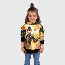 Толстовка-худи детская ЧЖУН ЛИ ОРДЕР ГЕНШИН ИМПАКТ, цвет: 3D-черный — фото 2