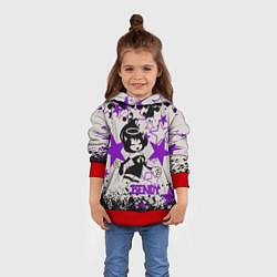 Толстовка-худи детская Ангел Алиса, цвет: 3D-красный — фото 2