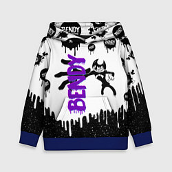 Толстовка-худи детская Бенди длинная рука Bendy, цвет: 3D-синий
