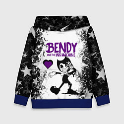 Толстовка-худи детская HEART BENDY AND THE INK MACHINE, цвет: 3D-синий