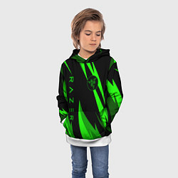 Толстовка-худи детская RAZER GREEN, цвет: 3D-белый — фото 2