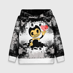 Толстовка-худи детская BENDY LOVE БЕНДИ С СЕРДЦЕМ, цвет: 3D-белый