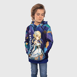 Толстовка-худи детская Люмин путешественница из Genshin Impact, цвет: 3D-синий — фото 2