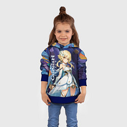 Толстовка-худи детская Люмин путешественница из Genshin Impact, цвет: 3D-синий — фото 2