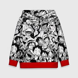 Детская толстовка МАНКИ Д ЛУФФИ ЧЁРНО БЕЛЫЙ