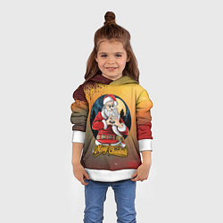 Толстовка-худи детская Santa love you, цвет: 3D-белый — фото 2