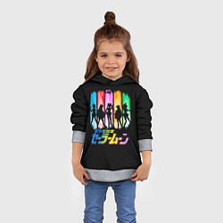 Толстовка-худи детская Воины в матросках - Сейлор Мун, цвет: 3D-меланж — фото 2