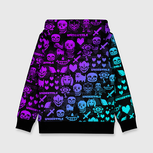 Детская толстовка UNDERTALE NEON PATTERN УЗОР / 3D-Черный – фото 2