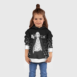 Толстовка-худи детская MICKEY TOKYO REVENGERS ЧЁРНО БЕЛЫЙ, цвет: 3D-белый — фото 2