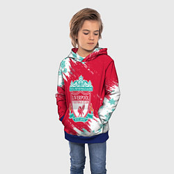Толстовка-худи детская НОВОГОДНИЙ ЛИВЕРПУЛЬ 2022, цвет: 3D-синий — фото 2