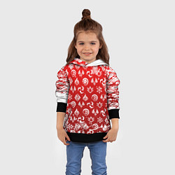 Толстовка-худи детская НОВОГОДНИЕ СТИХИИ ГЕНШИН ИМПАКТ, НОВЫЙ ГОД, цвет: 3D-черный — фото 2