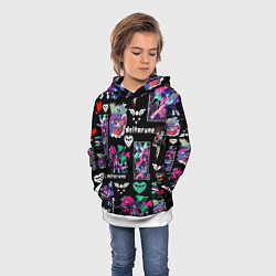 Толстовка-худи детская DELTARUNE PATTERN ART ГЕРОИ ДЕЛЬТАРУН, цвет: 3D-белый — фото 2