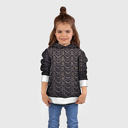 Толстовка-худи детская Кольчуга железная средневековая, цвет: 3D-белый — фото 2