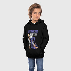 Толстовка-худи детская BRAZILIAN JIU JITSU - BJJ, цвет: 3D-черный — фото 2