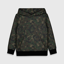 Толстовка-худи детская Камуфляж: лесной, цвет: 3D-черный