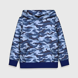 Толстовка-худи детская Синий Камуфляж Camouflage, цвет: 3D-синий