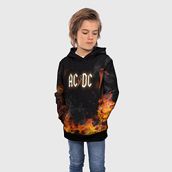 Толстовка-худи детская ACDC - Fire, цвет: 3D-черный — фото 2