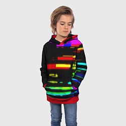 Толстовка-худи детская Color fashion glitch, цвет: 3D-красный — фото 2