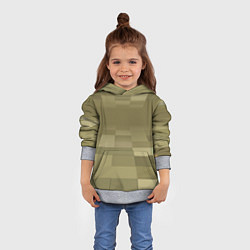 Толстовка-худи детская Пиксельный военный фон, цвет: 3D-меланж — фото 2