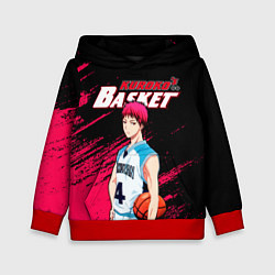 Толстовка-худи детская Kuroko no Basuke, Akashi Seijuro Сейджуро Акаши, цвет: 3D-красный