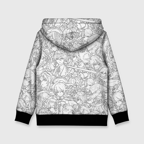 Детская толстовка ПЕРСОНАЖИ МАНГА ГЕНШИН ИМПАКТ / 3D-Черный – фото 2