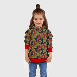 Толстовка-худи детская Модный Цветной Камуфляж, цвет: 3D-красный — фото 2