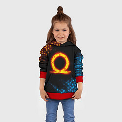 Толстовка-худи детская GOD OF WAR CRATOS FIRE SYMBOL RUNE, цвет: 3D-красный — фото 2