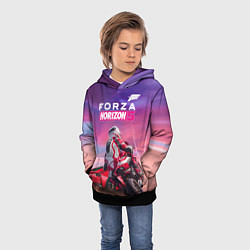 Толстовка-худи детская Forza Horizon 5 - sports car and bike, цвет: 3D-черный — фото 2