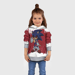 Толстовка-худи детская Sonic Exe!, цвет: 3D-меланж — фото 2