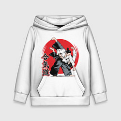Толстовка-худи детская Айкидо Aikido, цвет: 3D-белый