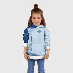Толстовка-худи детская Subaru - Субару, цвет: 3D-белый — фото 2