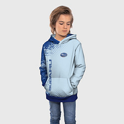 Толстовка-худи детская Subaru - Субару, цвет: 3D-синий — фото 2