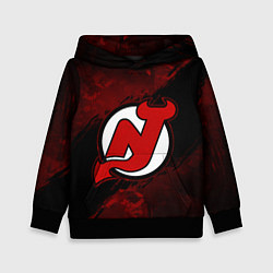 Толстовка-худи детская New Jersey Devils, Нью Джерси Девилз, цвет: 3D-черный