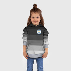 Толстовка-худи детская Манчестер Сити, Manchester City, Серый градиент, цвет: 3D-меланж — фото 2