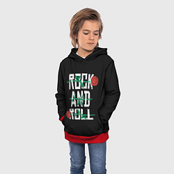 Толстовка-худи детская ROCK AND ROLL розы, цвет: 3D-красный — фото 2