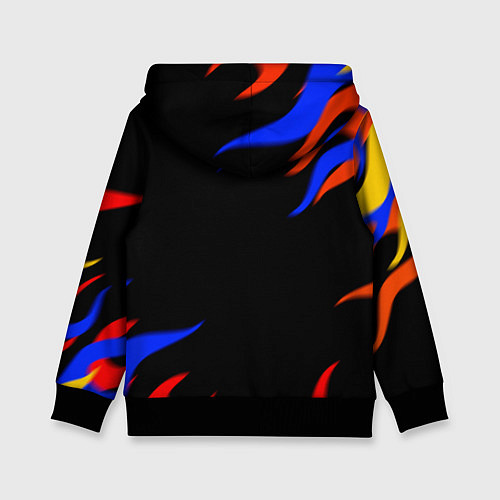 Детская толстовка Toyota Разноцветный огонь / 3D-Черный – фото 2