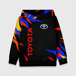 Толстовка-худи детская Toyota Разноцветный огонь, цвет: 3D-черный