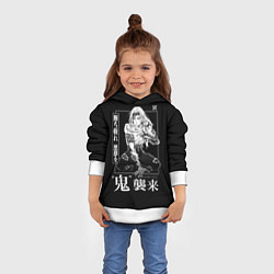 Толстовка-худи детская Музан Кибуцуджи - Muzan Kibutsuji, цвет: 3D-белый — фото 2