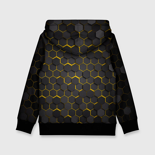 Детская толстовка Lamborghini - Золотые соты / 3D-Черный – фото 2