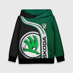 Толстовка-худи детская SKODA AUTO ШКОДА АВТО, цвет: 3D-черный