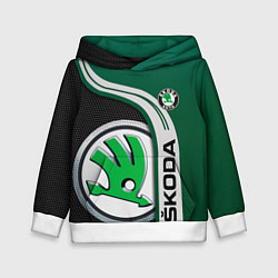 Толстовка-худи детская SKODA AUTO ШКОДА АВТО, цвет: 3D-белый