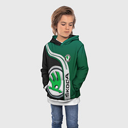 Толстовка-худи детская SKODA AUTO ШКОДА АВТО, цвет: 3D-белый — фото 2