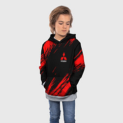 Толстовка-худи детская Mitsubishi Texture Red, цвет: 3D-меланж — фото 2