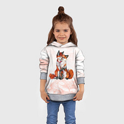 Толстовка-худи детская Влюблённые Лисы Love, цвет: 3D-меланж — фото 2