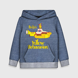 Толстовка-худи детская On a Yellow Submarine 3D, цвет: 3D-меланж