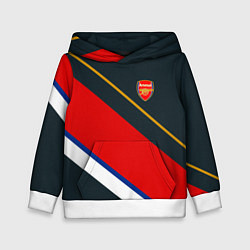 Толстовка-худи детская Arsenal арсенал football, цвет: 3D-белый