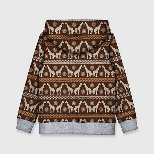 Детская толстовка Жирафы Африка паттерн / 3D-Меланж – фото 2