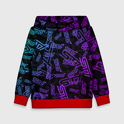 Толстовка-худи детская STI NEON PATTERN, цвет: 3D-красный