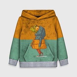 Толстовка-худи детская Лягушка модник Frog, цвет: 3D-меланж